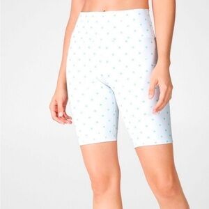 Fabletics Biker Shorts with Green Polka Dots